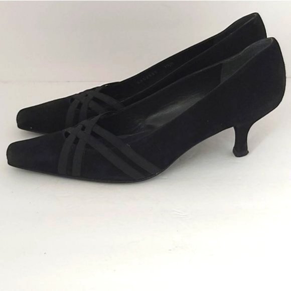 STUART WEITZMAN | Women's Suede Heels Black Size 7.5 - Picture 3 of 8